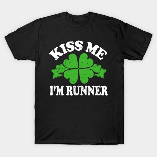 St Patricks Day Running I Kiss Me I’m a Runner T-Shirt by 2blackcherries